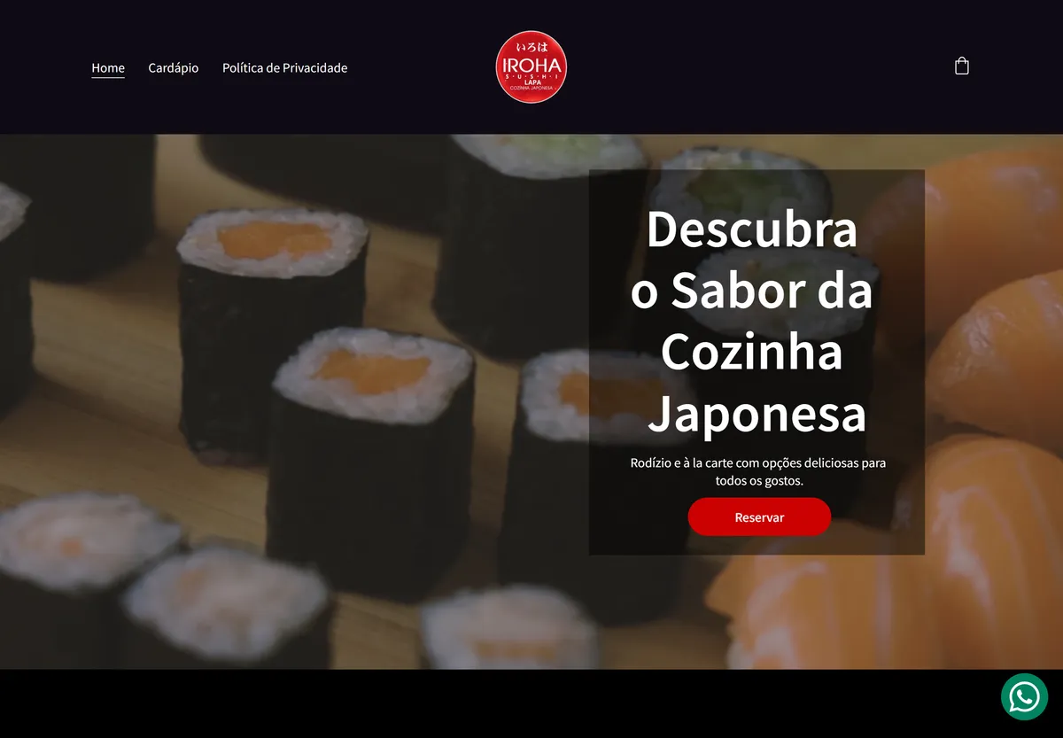 Site do Iroha Lapa